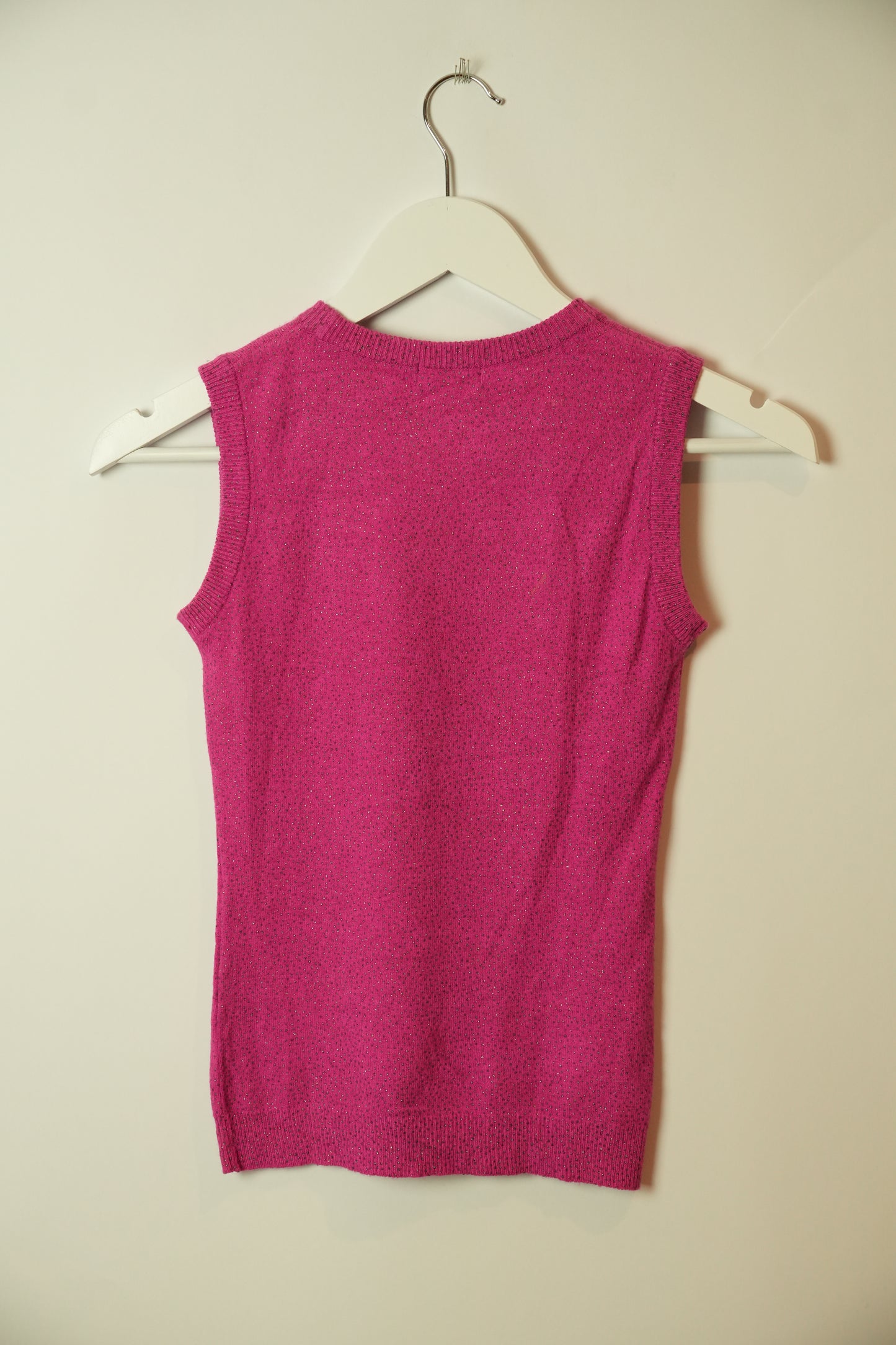 Hysteric Glamour Pink Knit Muscle Tank w Rhinestones