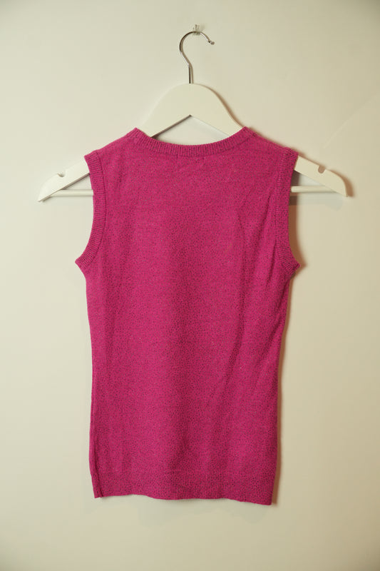 Hysteric Glamour Pink Knit Muscle Tank w Rhinestones