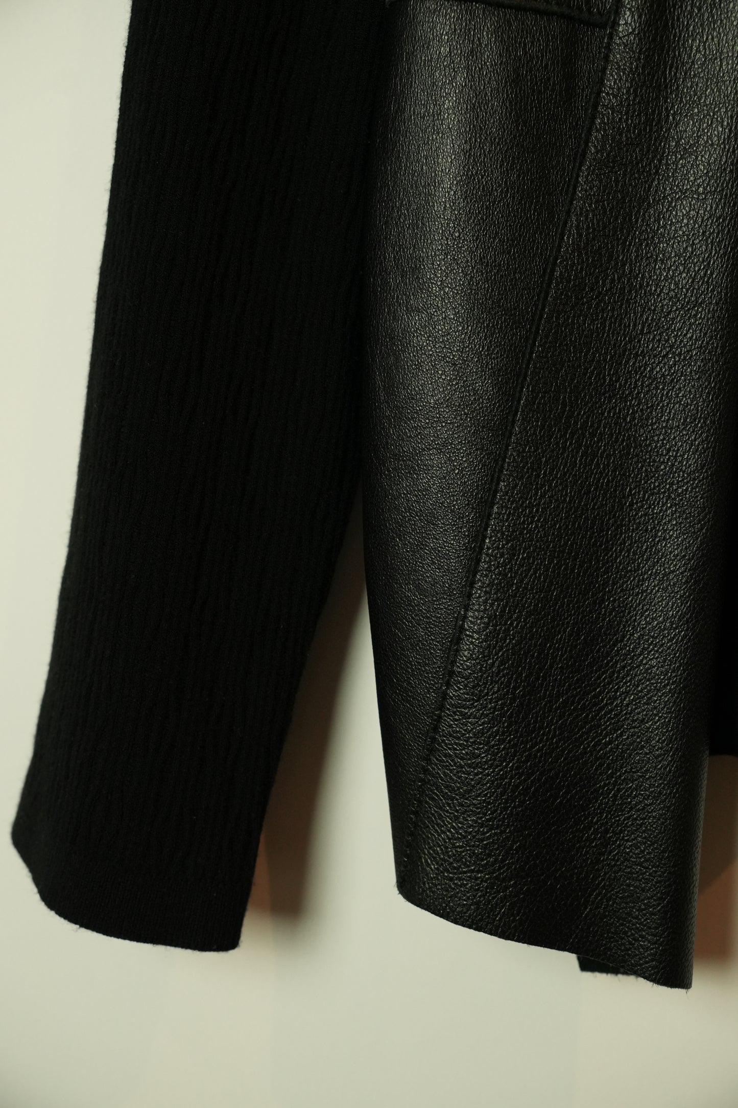 Max & Co Leather Panel Knit Back 3/4 Sleeve Cardigan