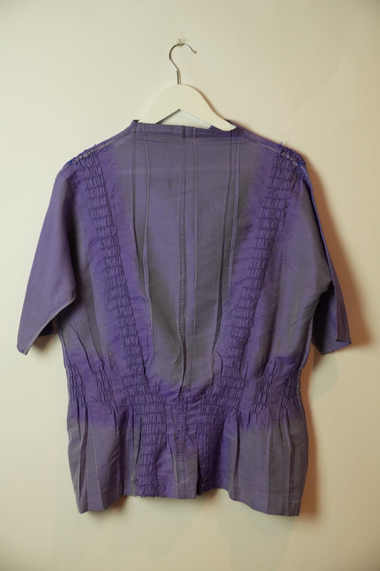 Issey Miyake Ruched Peplum SS Shirt