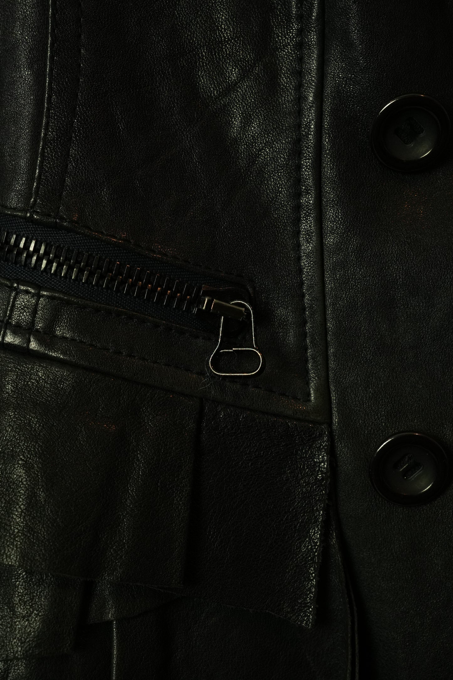 3.1 Phillip Lim Double Breasted Collarless Leather Ruffle Peplum Jacket