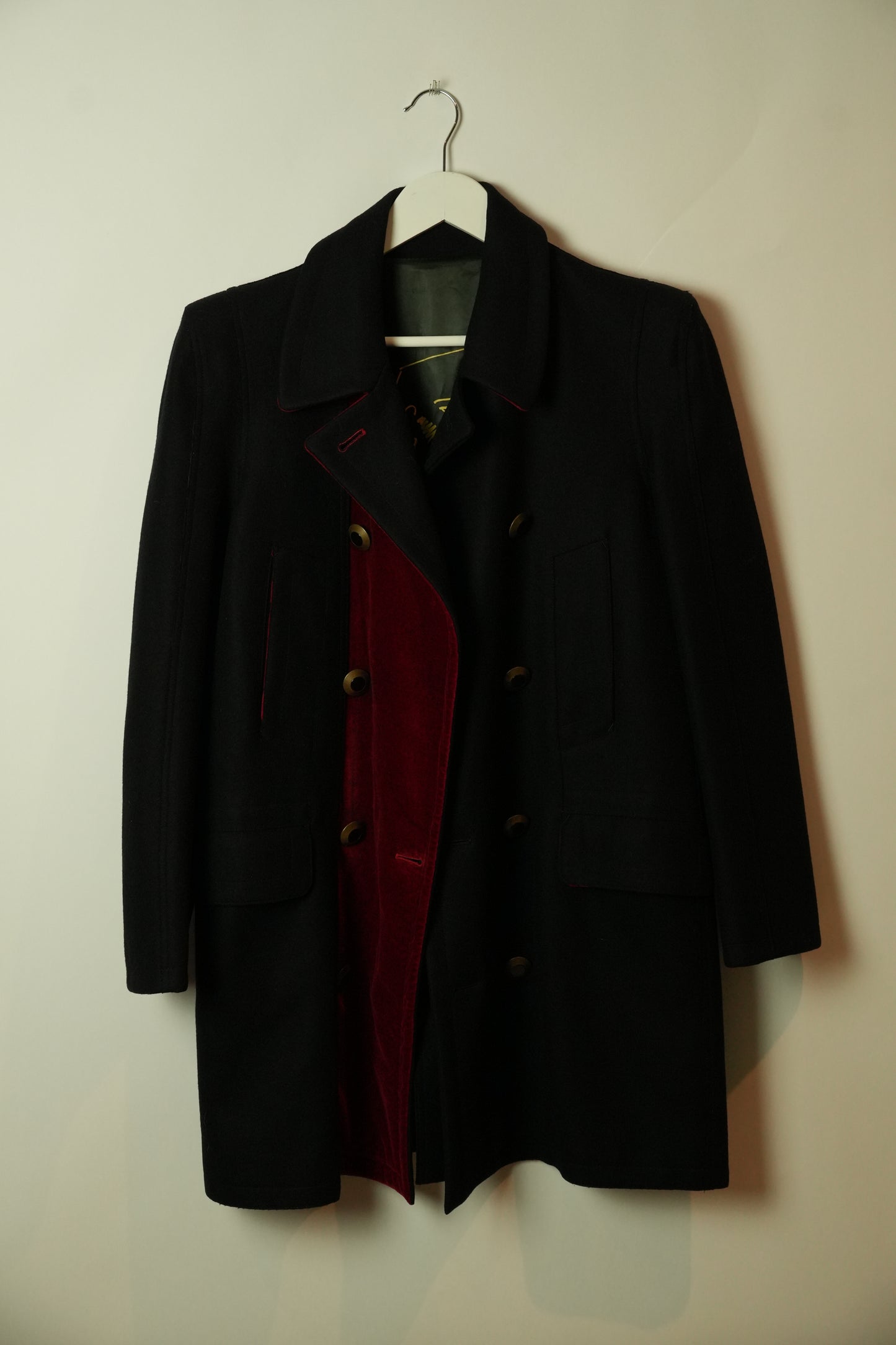 Jean Paul Gaultier Classique Velvet Double Breasted Wool Coat