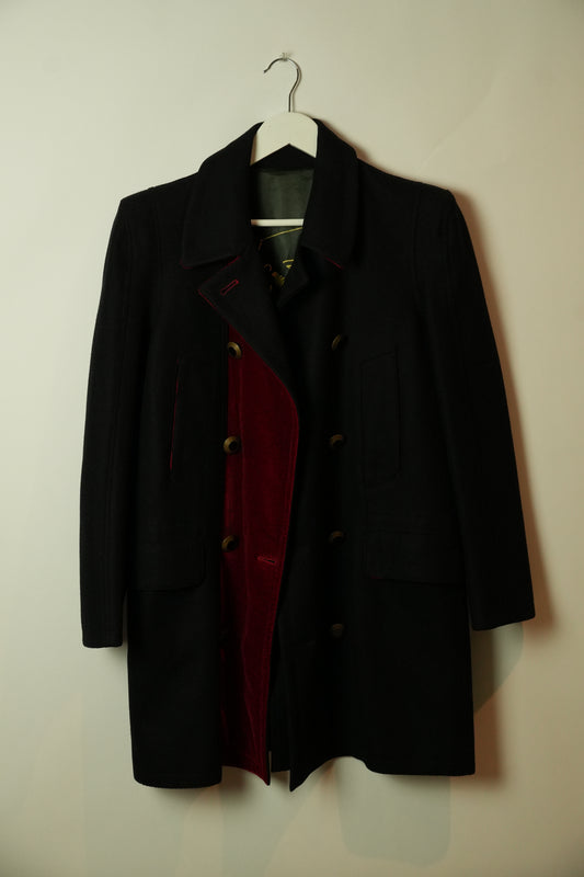 Jean Paul Gaultier Classique Velvet Double Breasted Wool Coat