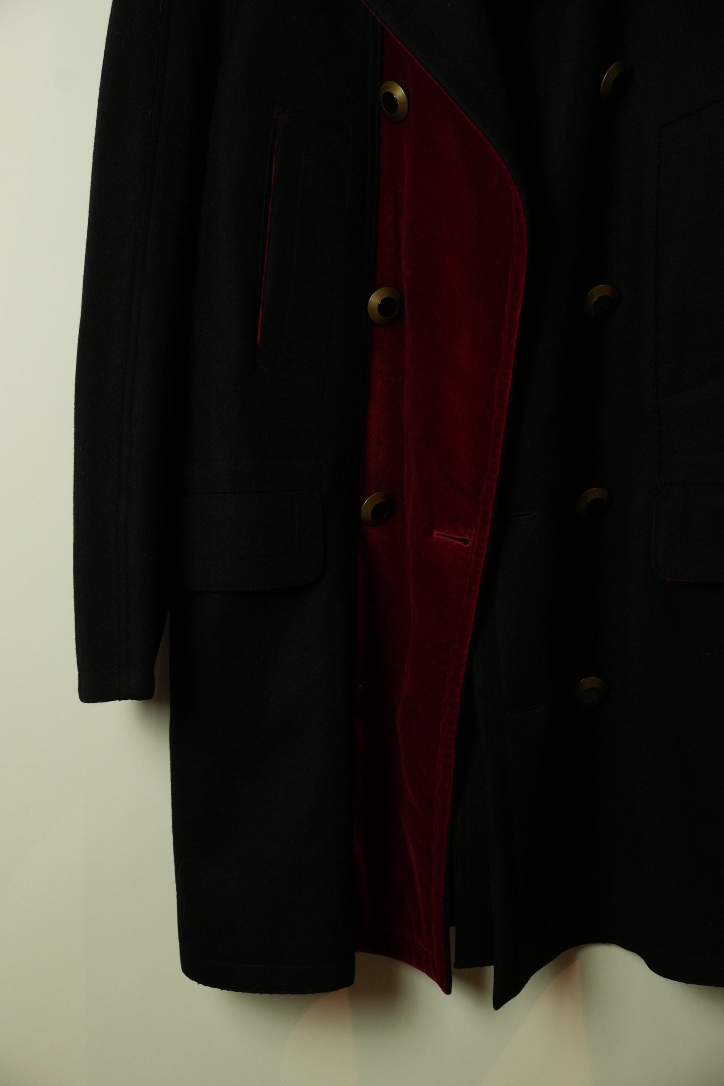 Jean Paul Gaultier Classique Velvet Double Breasted Wool Coat