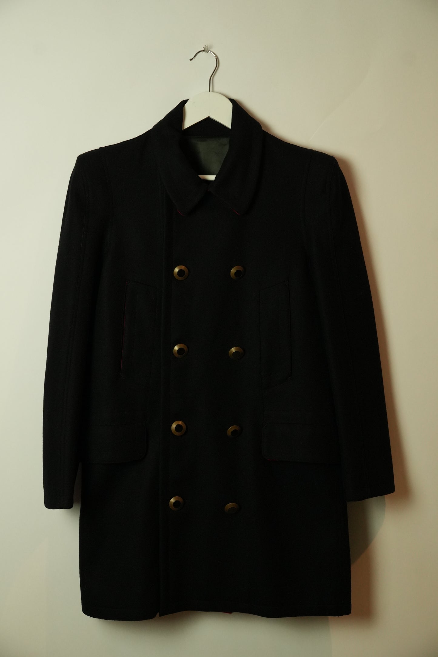 Jean Paul Gaultier Classique Velvet Double Breasted Wool Coat