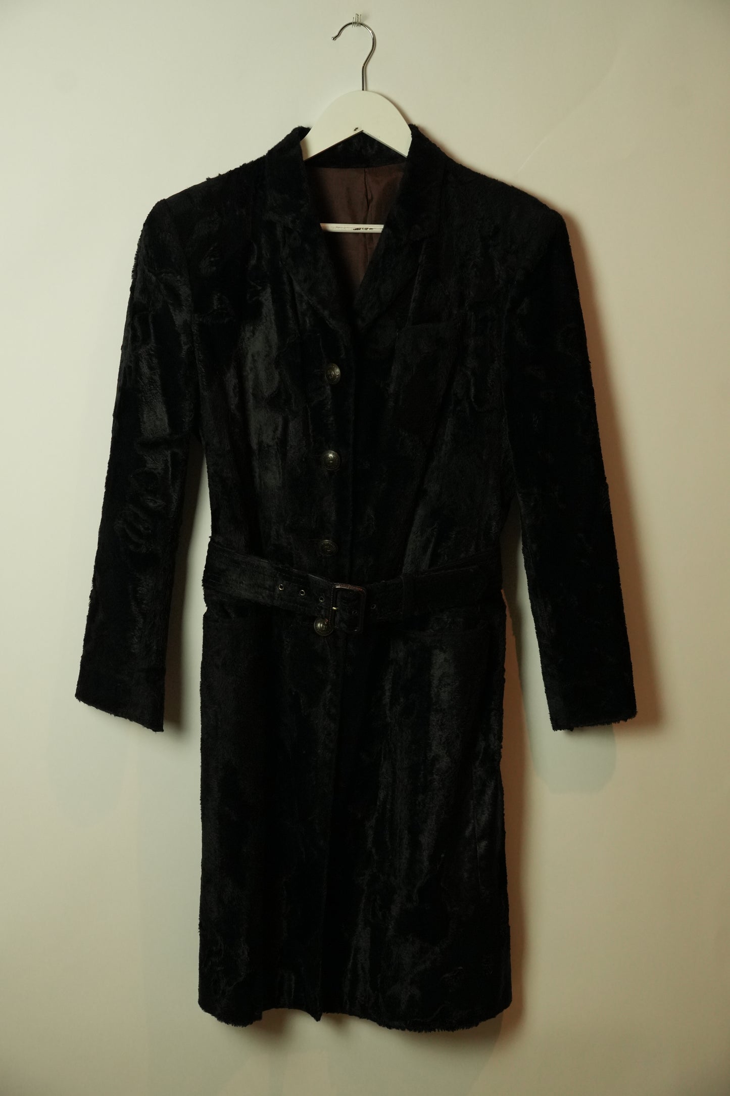 Jean Paul Gaultier Belted Button Down Fur Coat