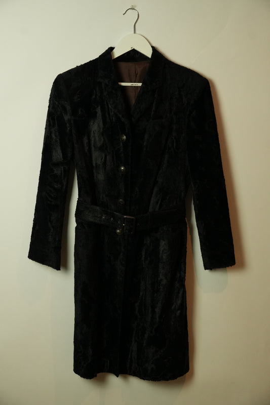 Jean Paul Gaultier Belted Button Down Fur Coat