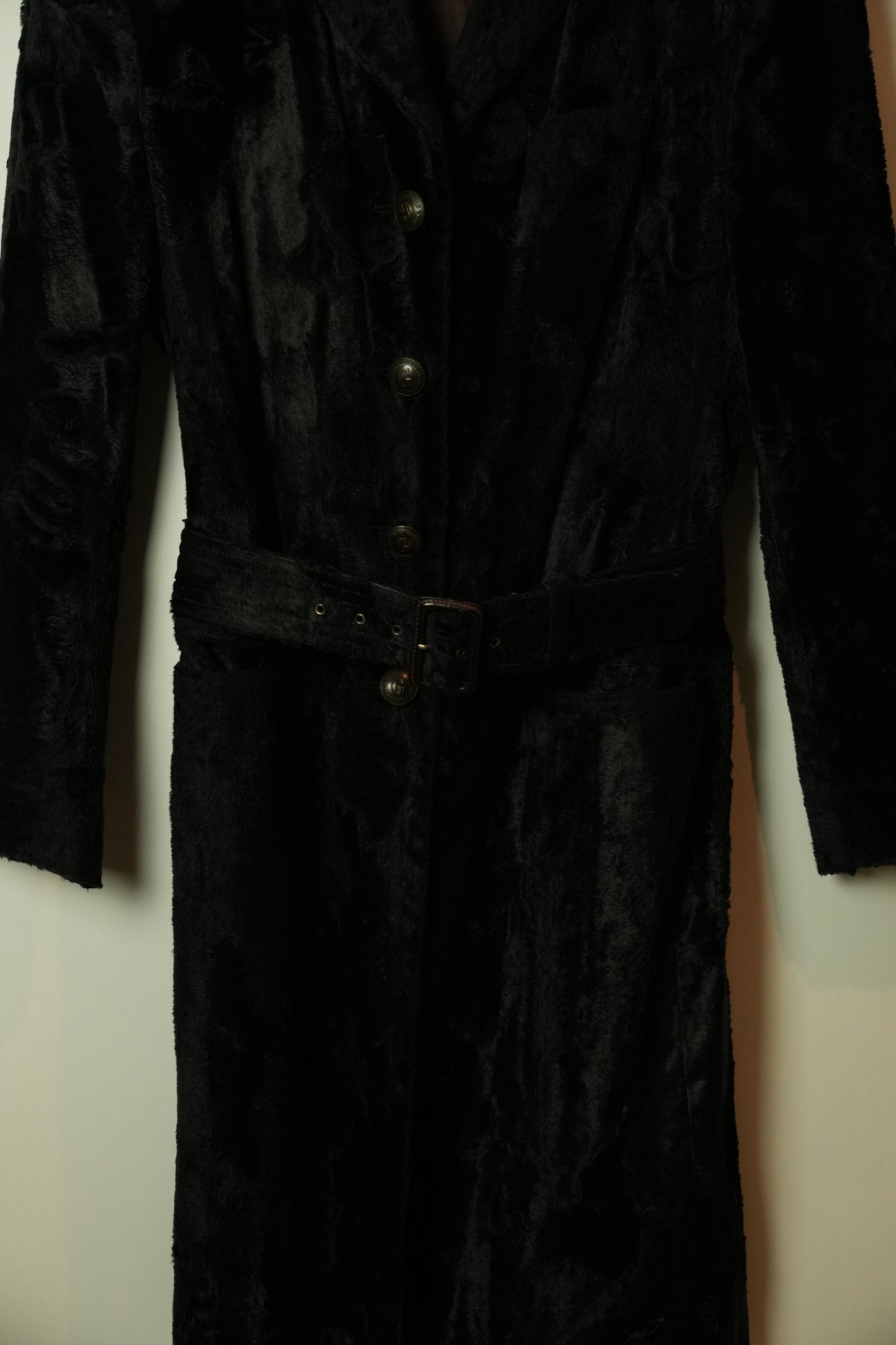 Jean Paul Gaultier Belted Button Down Fur Coat