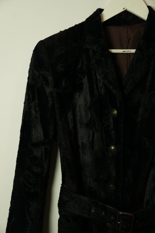 Jean Paul Gaultier Belted Button Down Fur Coat