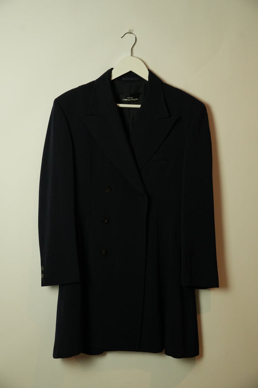 Tricot Comme Des Garcons Peak Lapel Double Breasted Long Coat Dress