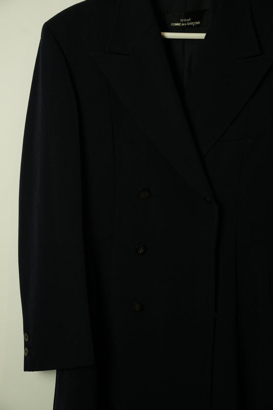 Tricot Comme Des Garcons Peak Lapel Double Breasted Long Coat Dress