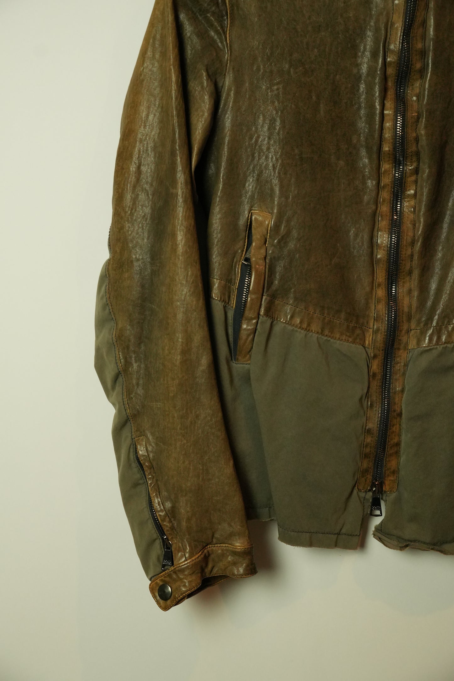 Dolce & Gabbana Tan Lamb Leather Jacket w Cotton Insert Mens