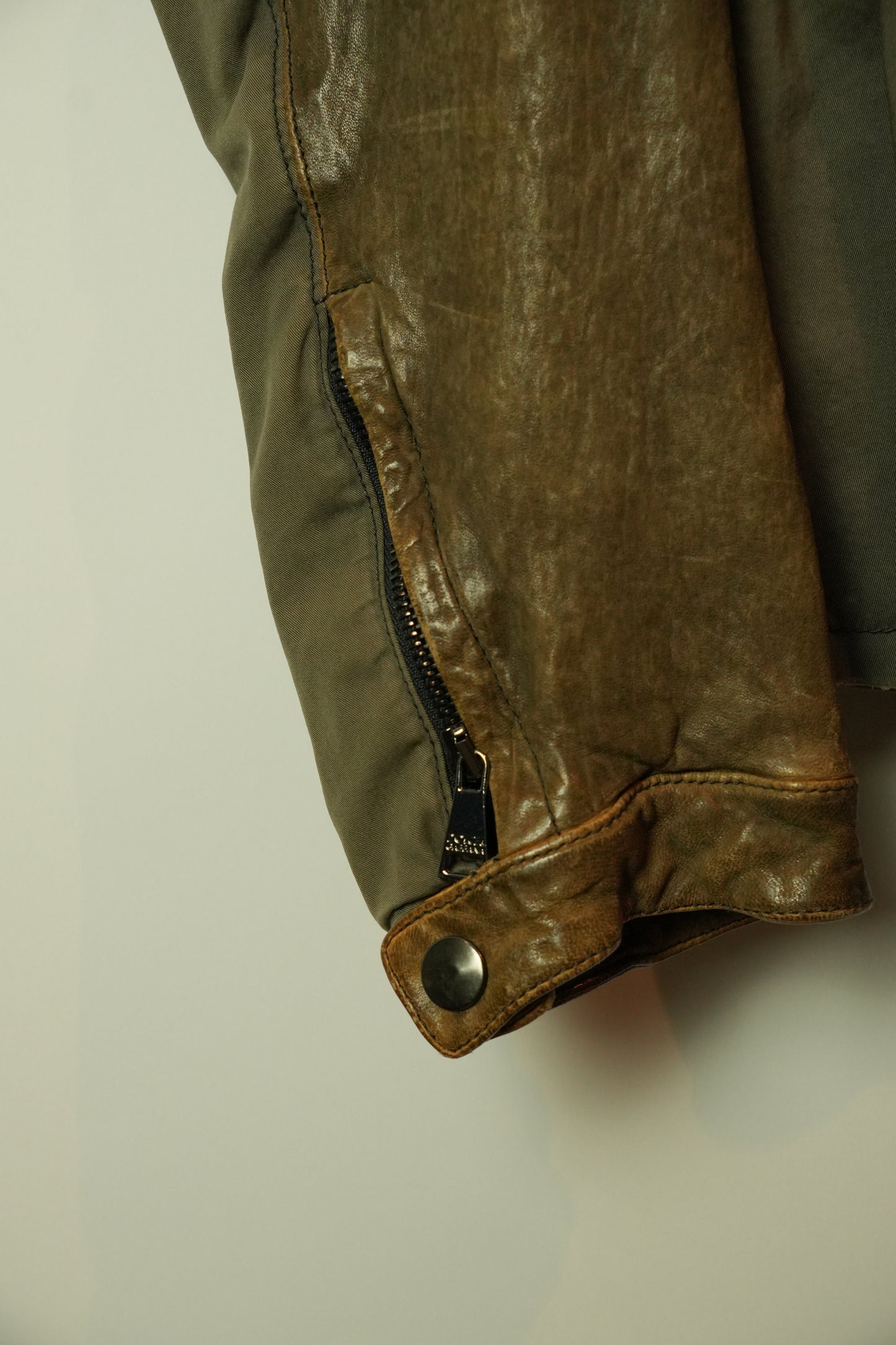 Dolce & Gabbana Tan Lamb Leather Jacket w Cotton Insert Mens