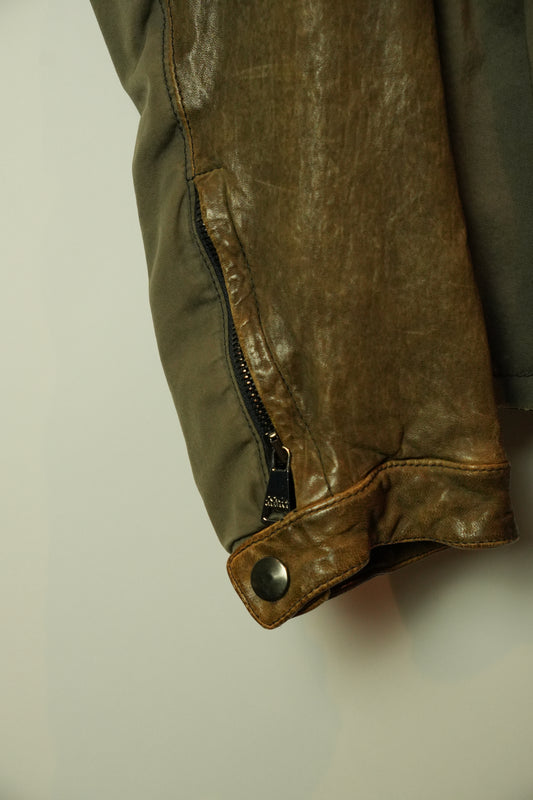 Dolce & Gabbana Tan Lamb Leather Jacket w Cotton Insert Mens