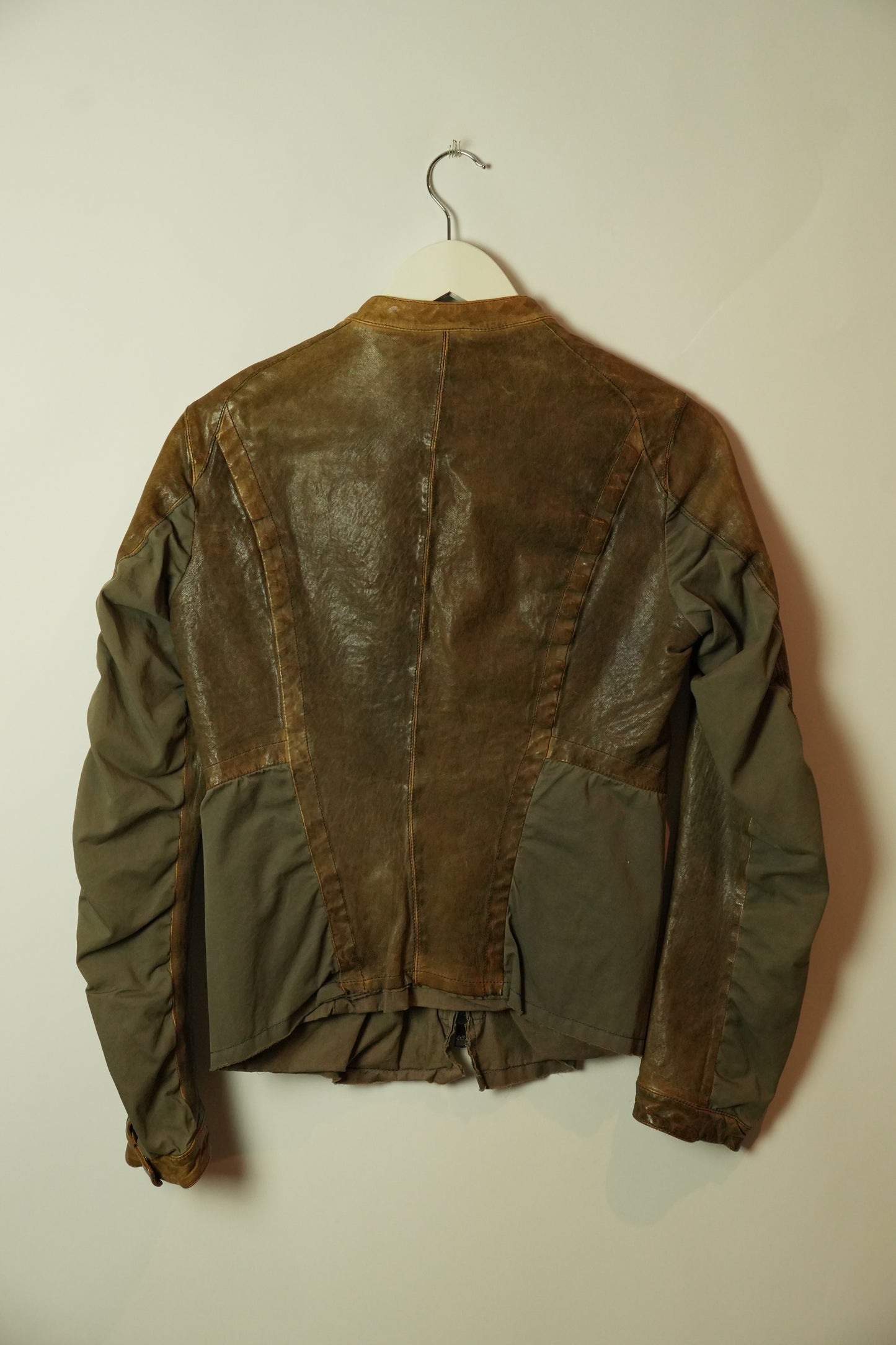 Dolce & Gabbana Tan Lamb Leather Jacket w Cotton Insert Mens