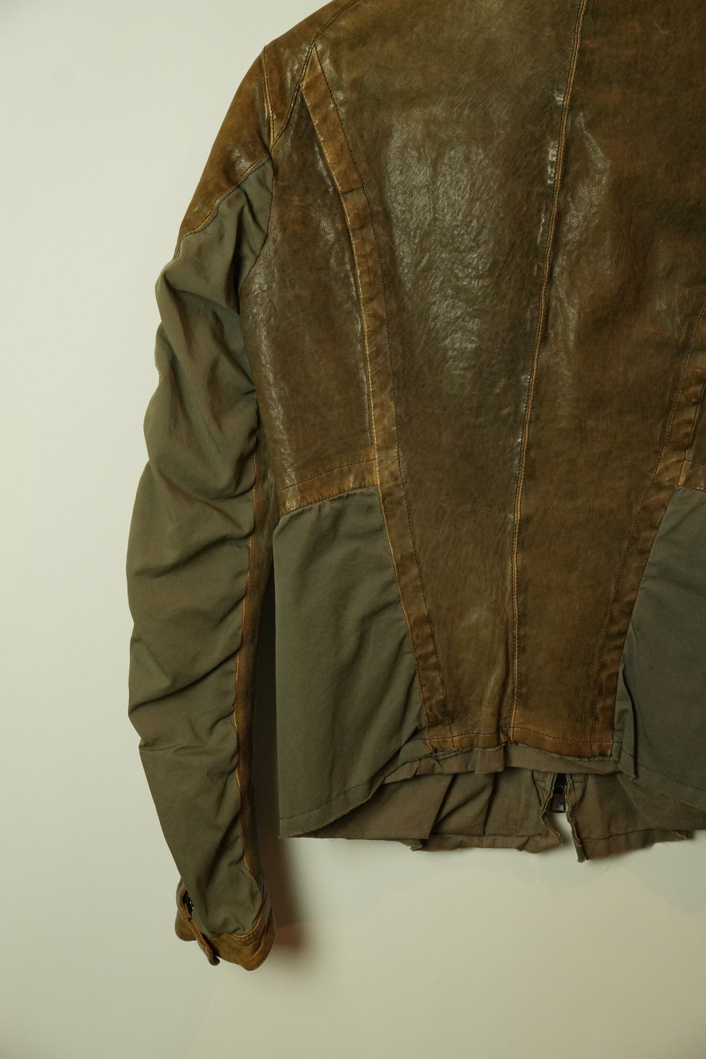 Dolce & Gabbana Tan Lamb Leather Jacket w Cotton Insert Mens