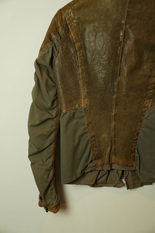 Dolce & Gabbana Tan Lamb Leather Jacket w Cotton Insert Mens