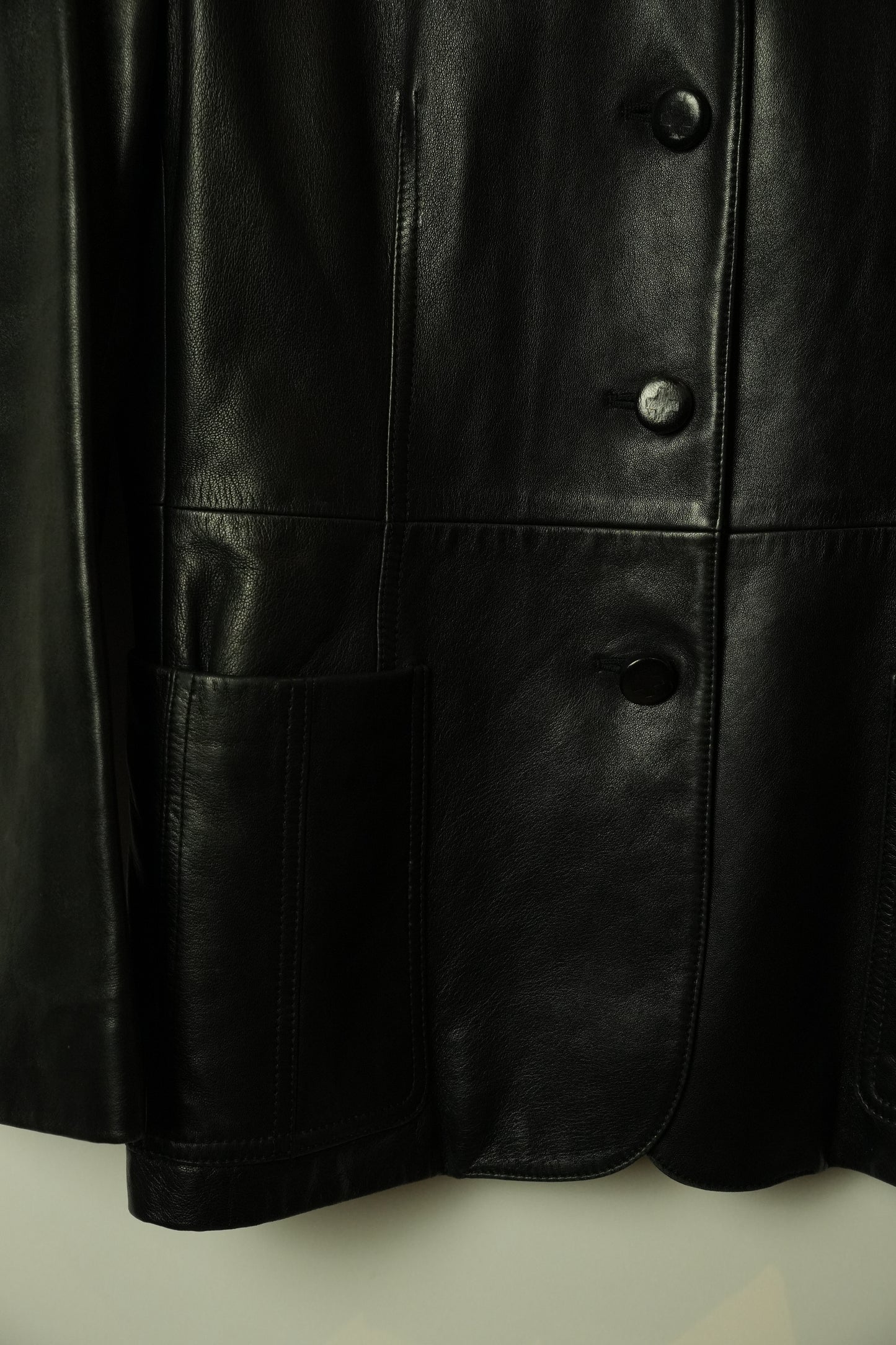 Bally Mandarin Collar Shoulder Pad Leather Jacket