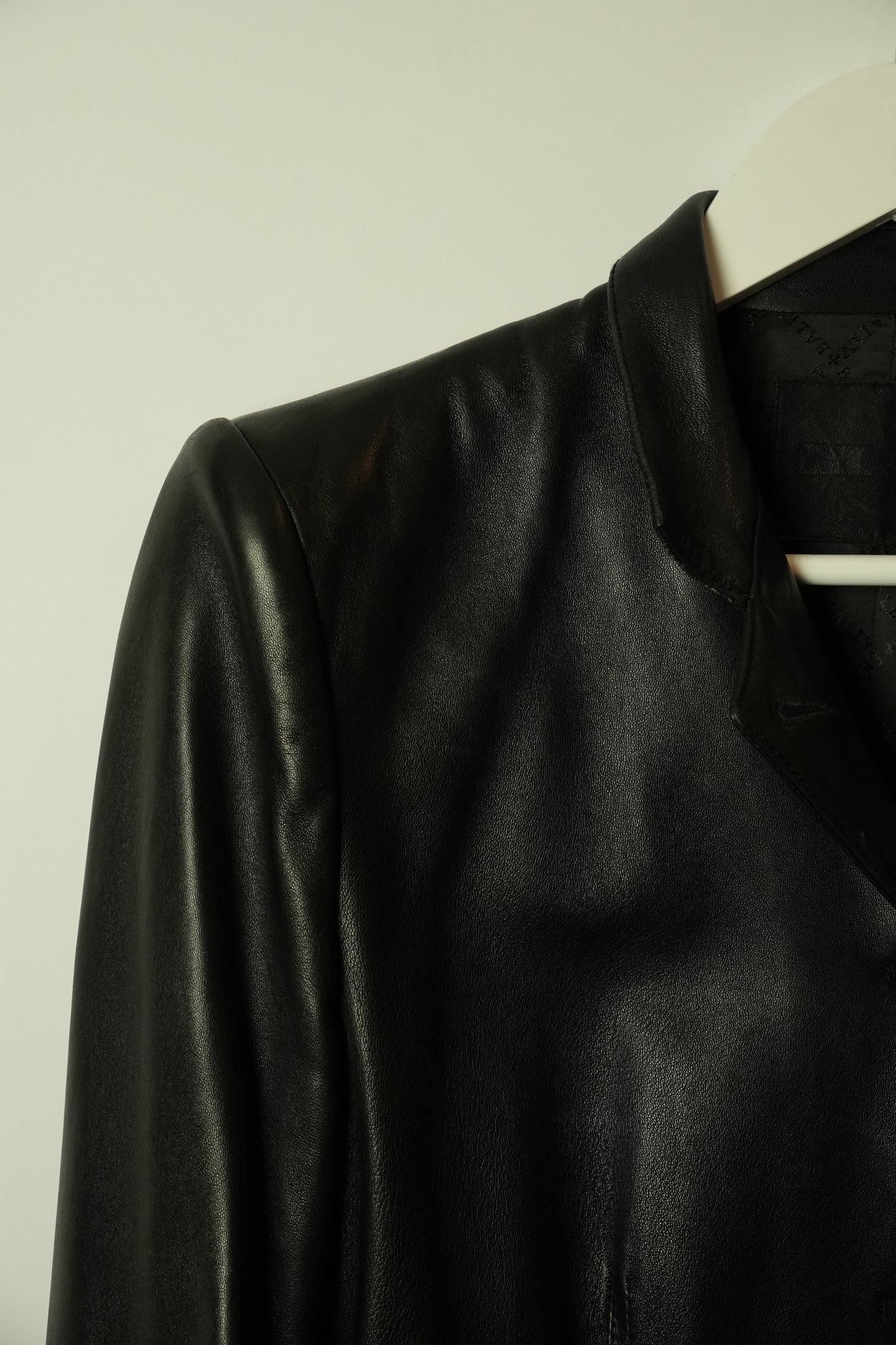 Bally Mandarin Collar Shoulder Pad Leather Jacket