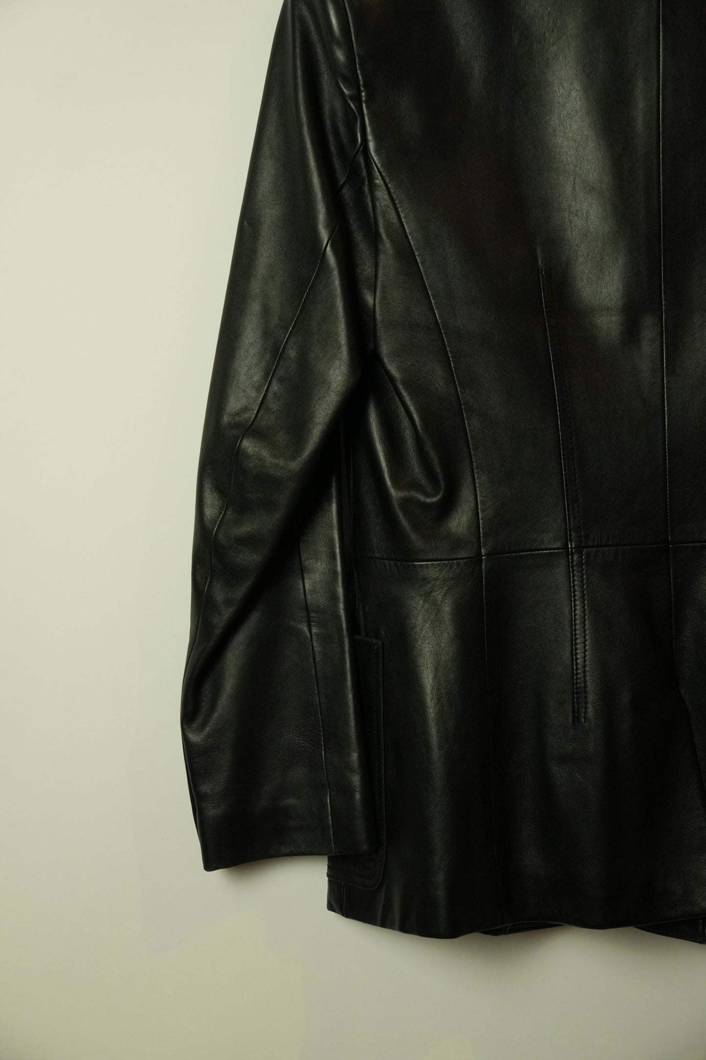 Bally Mandarin Collar Shoulder Pad Leather Jacket