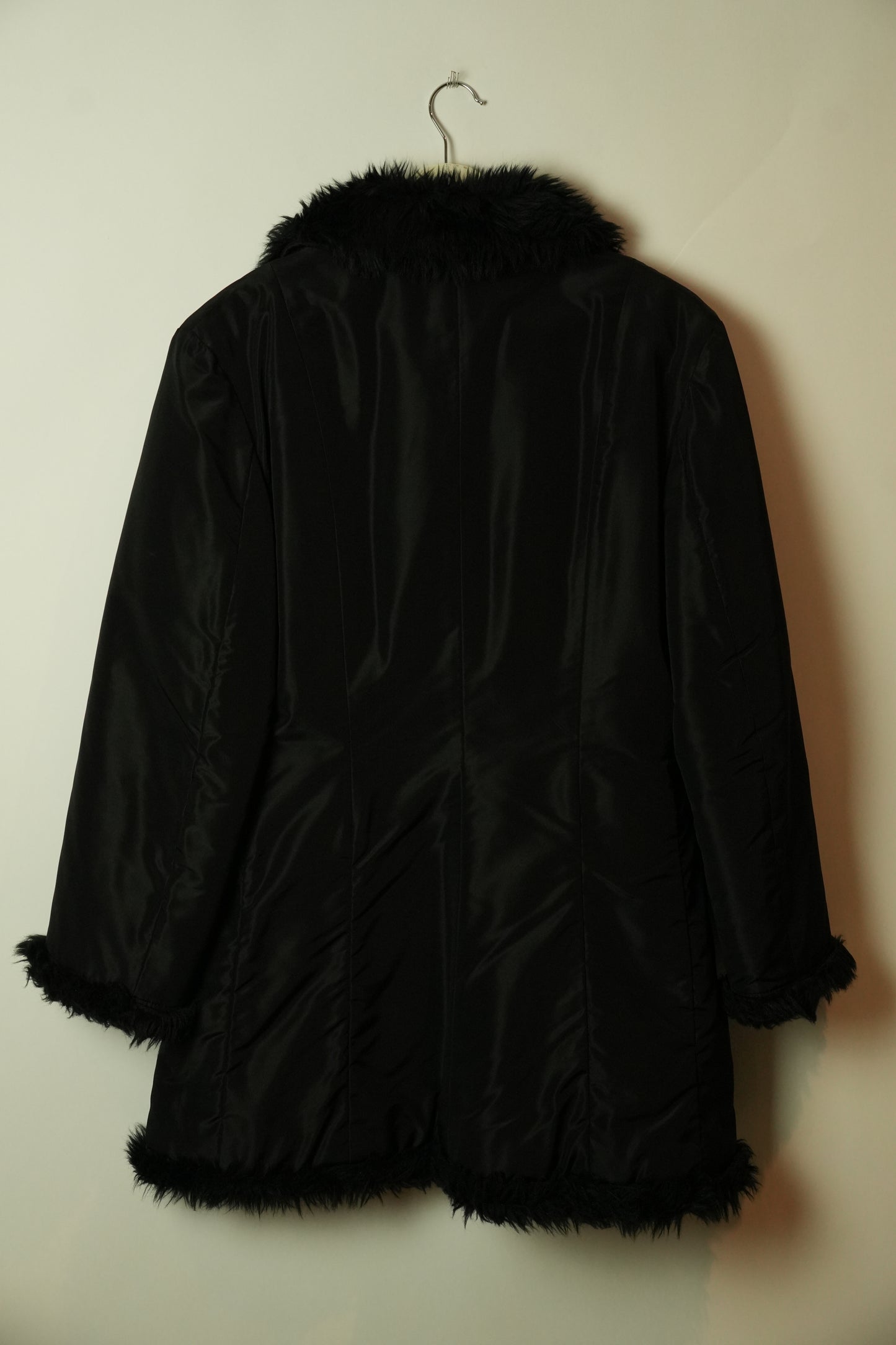Tricot Comme Des Garcons Acrylic Fur Lined Black Coat AD1991