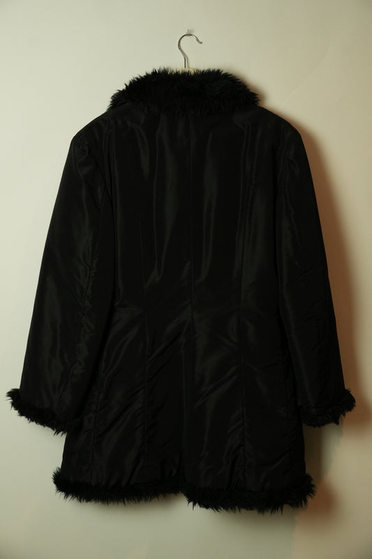 Tricot Comme Des Garcons Acrylic Fur Lined Black Coat AD1991