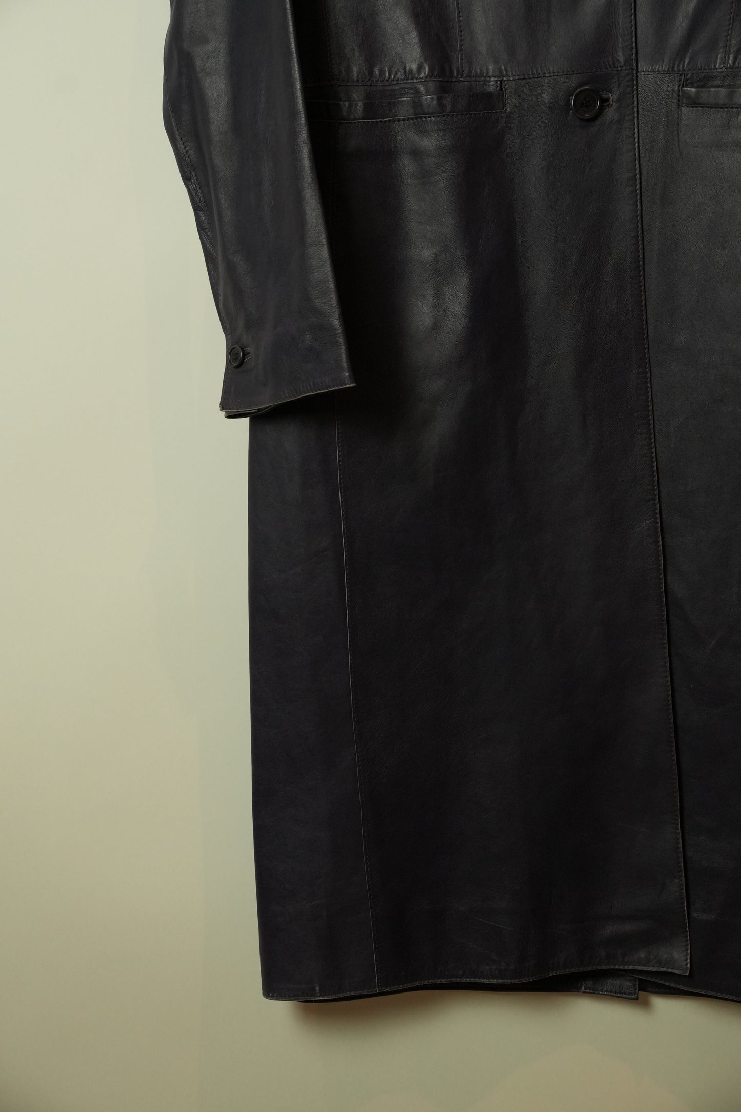 Fendi Leather Purple Long Coat