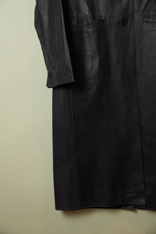 Fendi Leather Purple Long Coat
