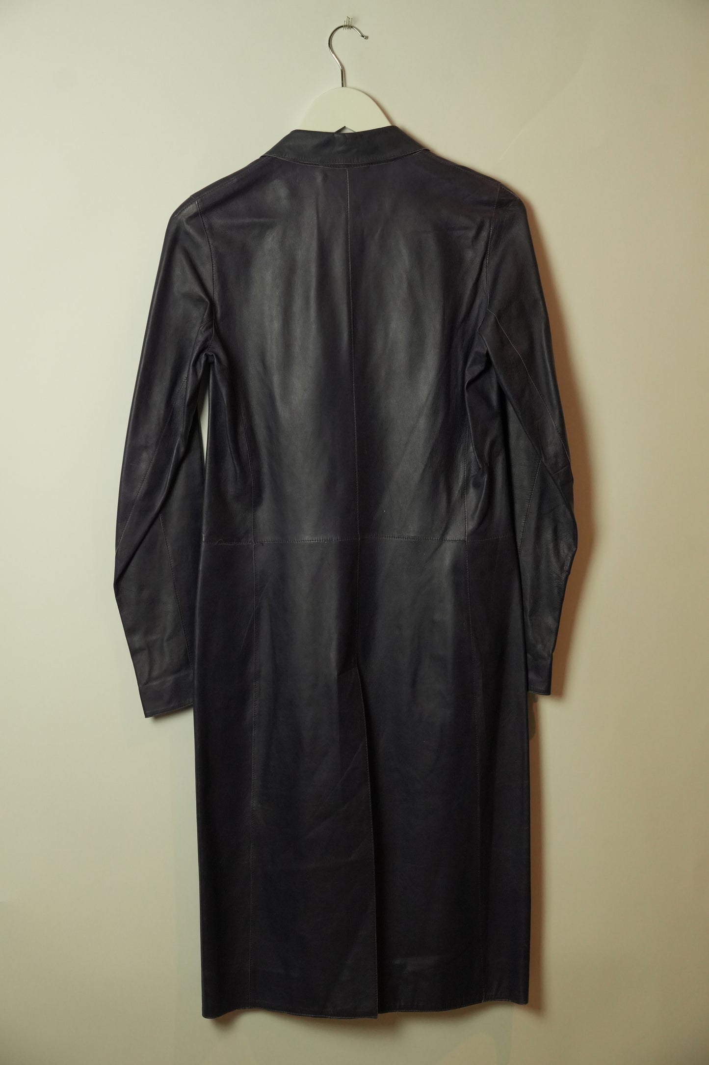 Fendi Leather Purple Long Coat