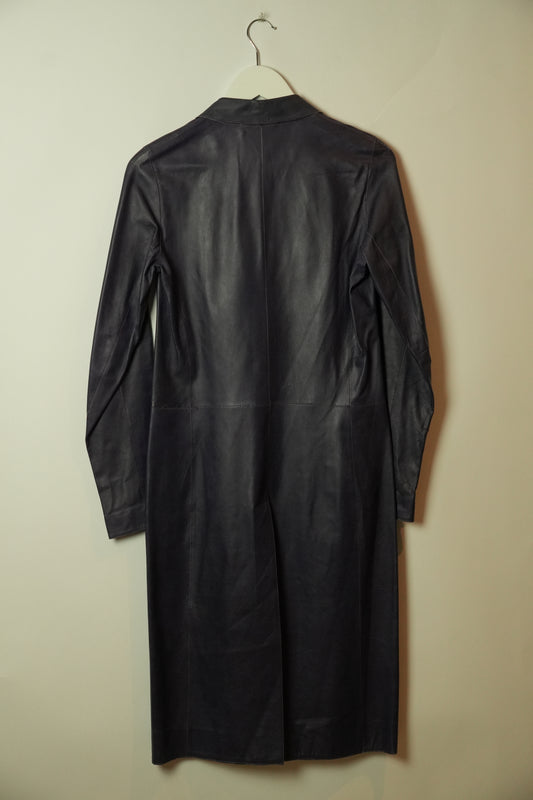 Fendi Leather Purple Long Coat