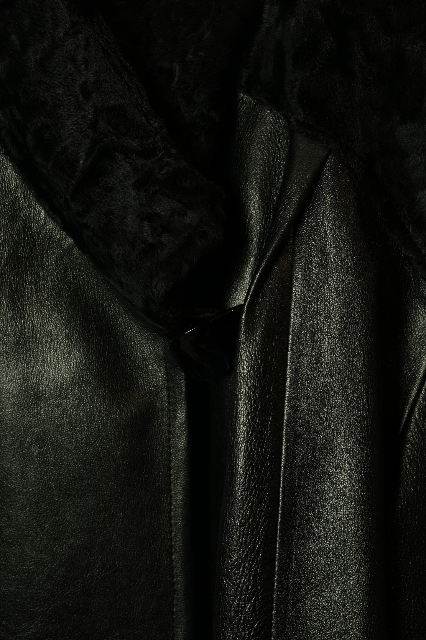 Charles Jourdan Lamb Leather Fur Shoulder Coat
