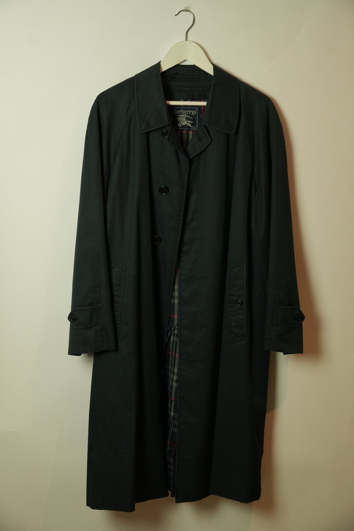 Burberry Button Down Navy Trench Coat