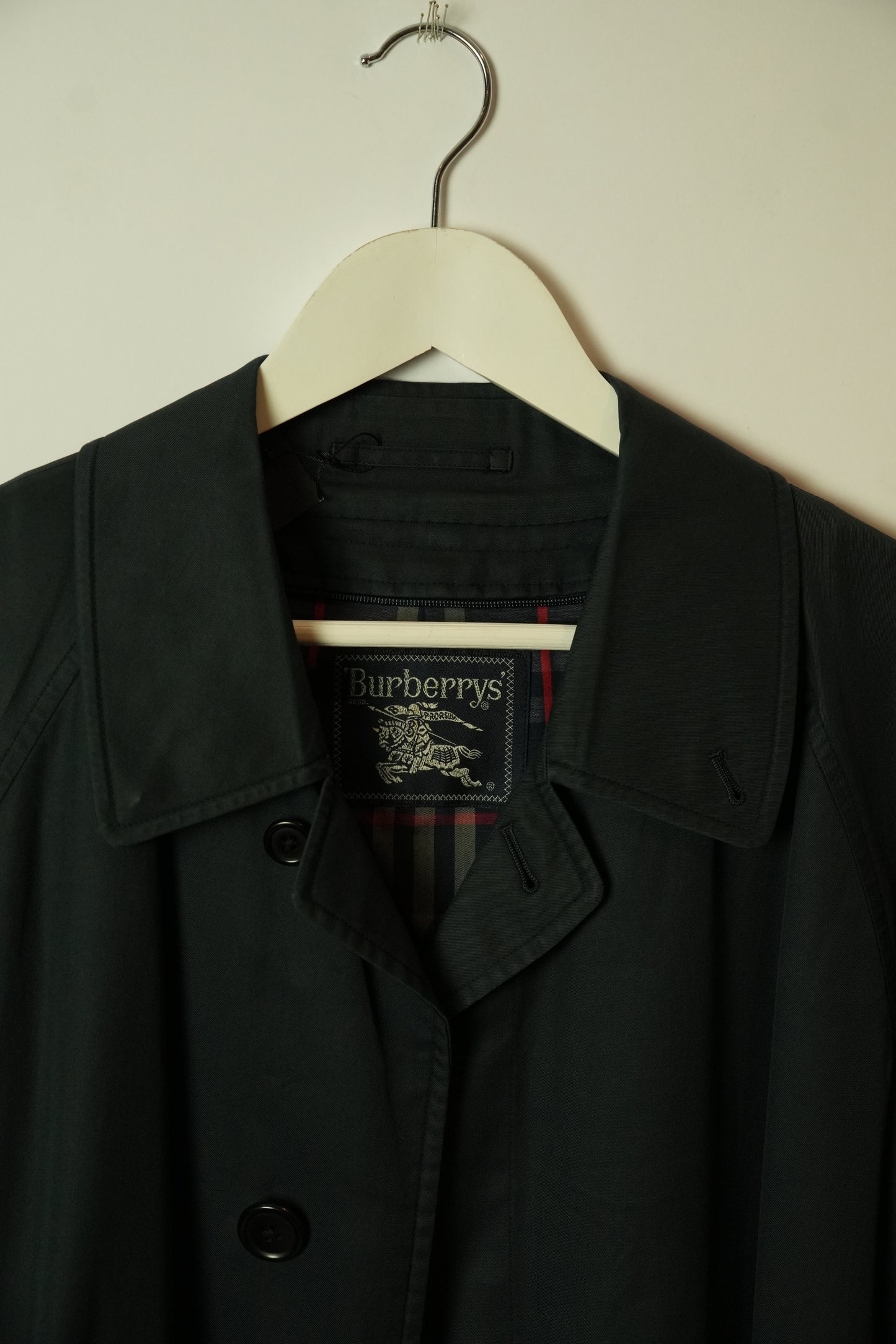 Burberry Button Down Navy Trench Coat