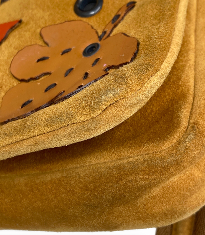 Prada FW 1999 Leaf Motif Suede Velcro Bag