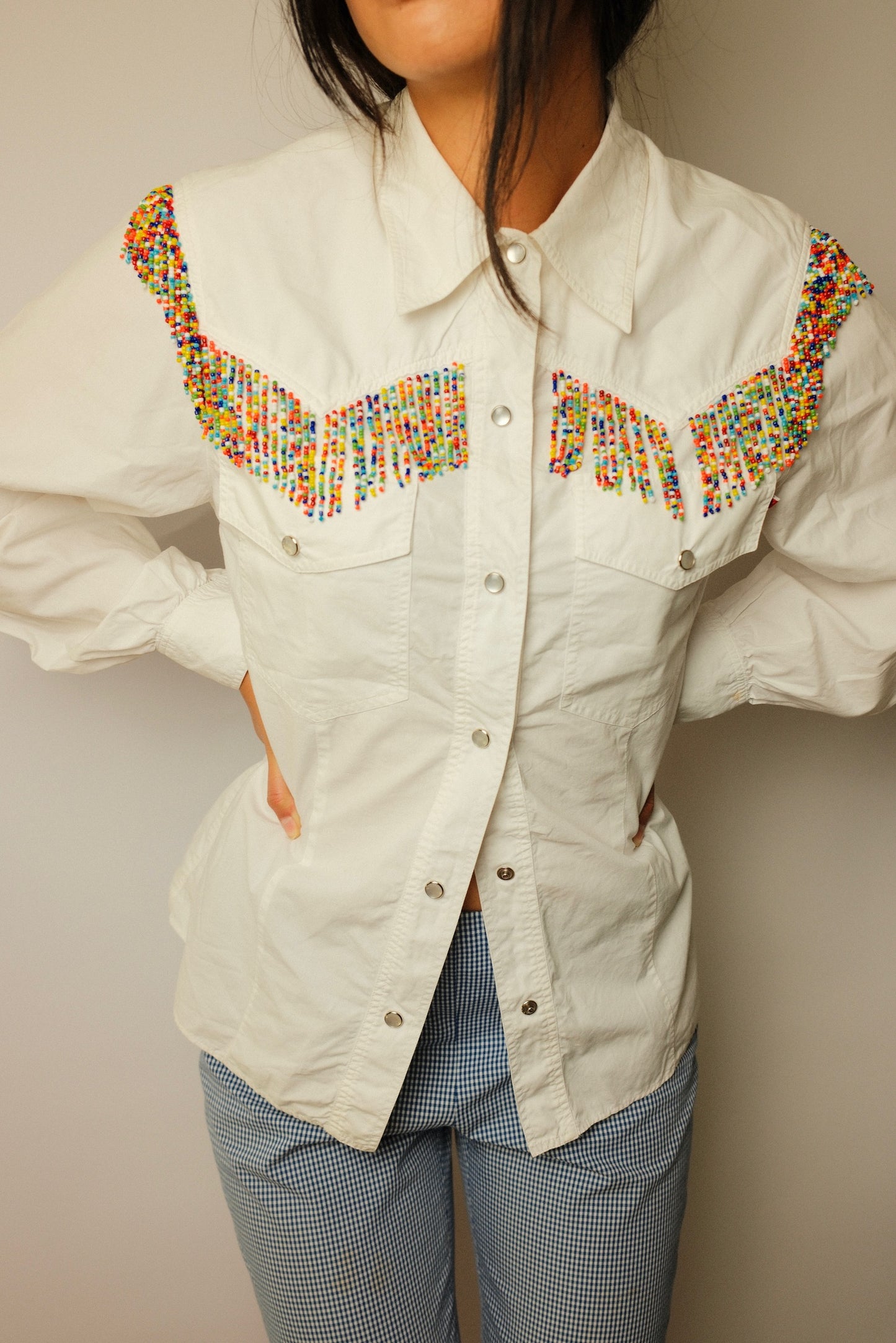 Moschino Beaded Fringe Western Shirt