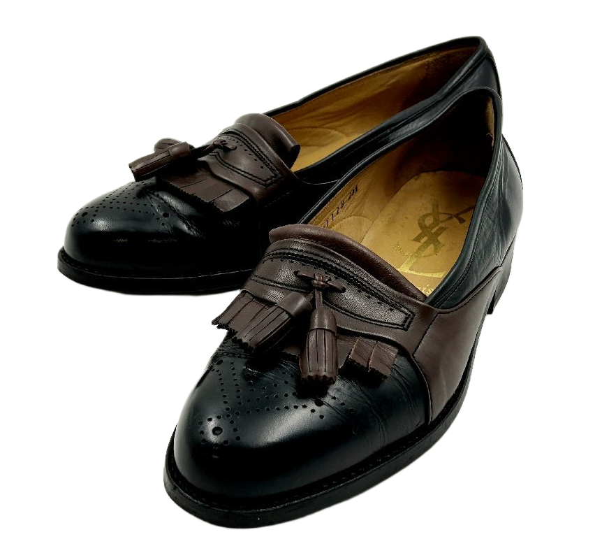 Yves Saint Laurent Tassel Loafers Brown/Black Sz 9