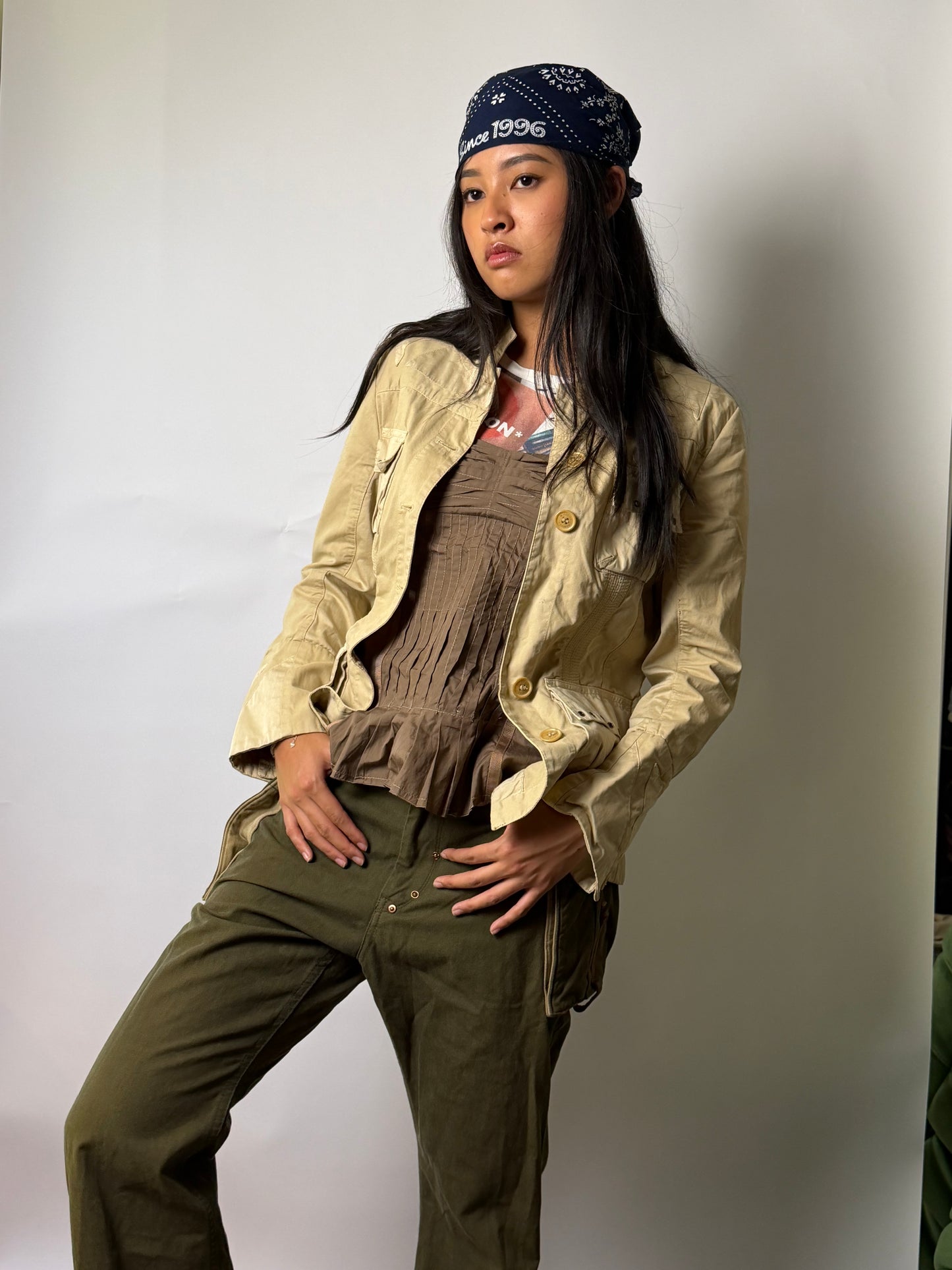 Kapital Utility Drop Crotch Khaki Pants