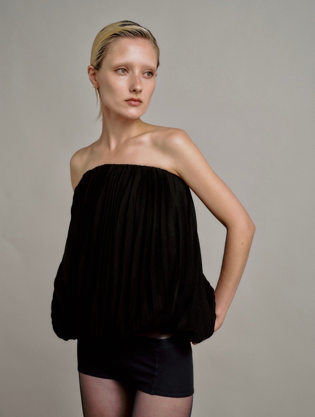 Limi Feu Bubble Pleated Assymetrical Top