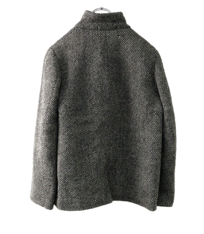 YOHJI YAMAMOTO+NOIR Wool Twill Stand Collar Jacket