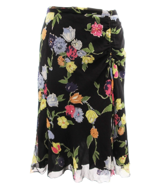 Moschino cheap and chic Floral Ruched Centre Midi skirt