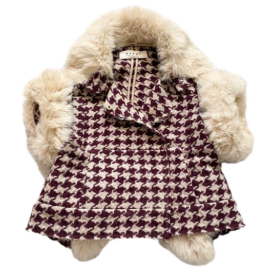 Marni Houndstooth Jacket w Fur Collar and SS Sleeve Winter 2010