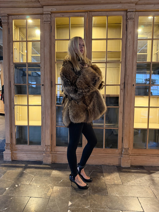 Vintage Fox Fur Coat Circa 80s