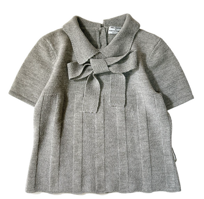 Alberta Ferretti SS Grey knit w bow