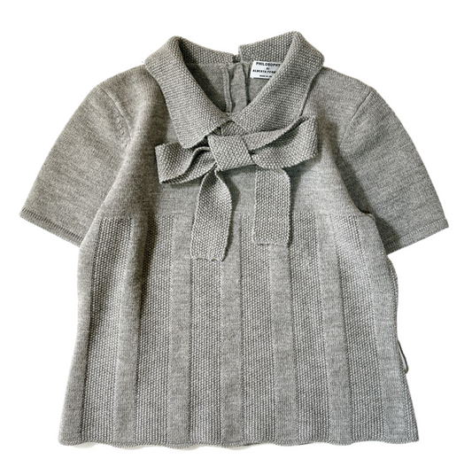 Alberta Ferretti SS Grey knit w bow