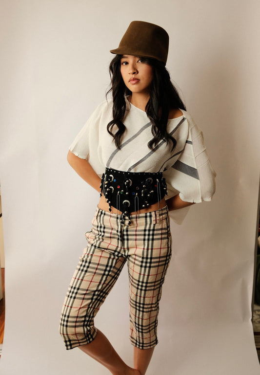 Burberry London Nova Check Capri Pants Sz M