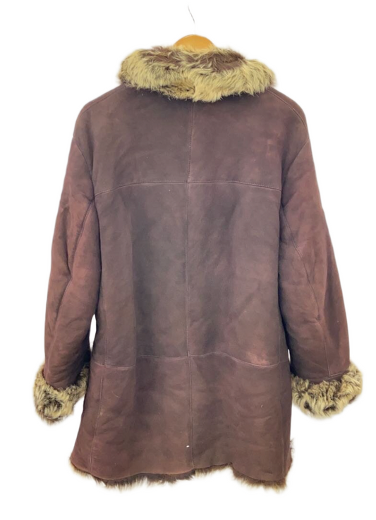 Gucci Shearling Sheepskin Suede Leather Coat Sz 44