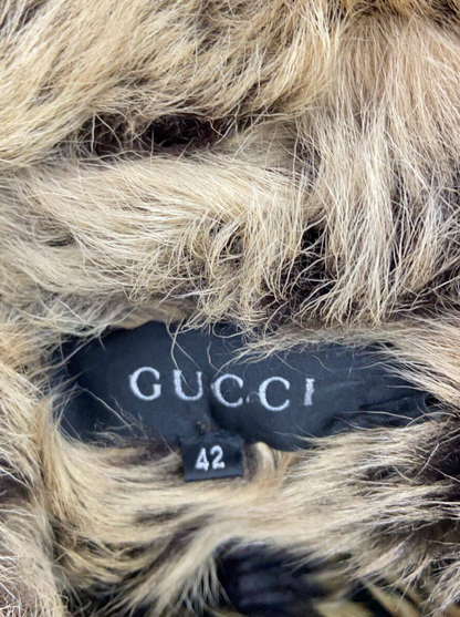 Gucci Shearling Sheepskin Suede Leather Coat Sz 44