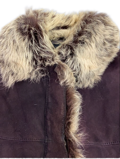 Gucci Shearling Sheepskin Suede Leather Coat Sz 44