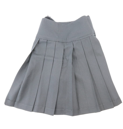 COMME des GARCONS Black Pleated Skirt Wool w Double Buckle Sz S