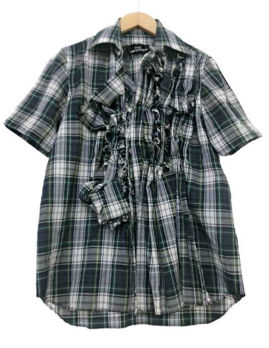Tricot Comme des Garcons Plaid Ruffle Shirt AD2004